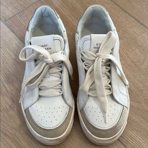 Stuart Weitzman women White and Tan Sneakers